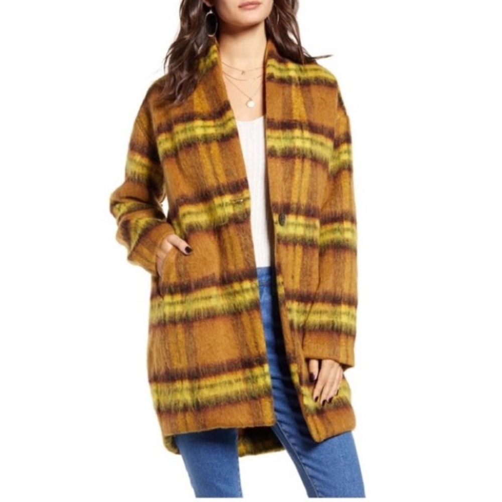 BLANKNYC Plaid Coat Marigold XS